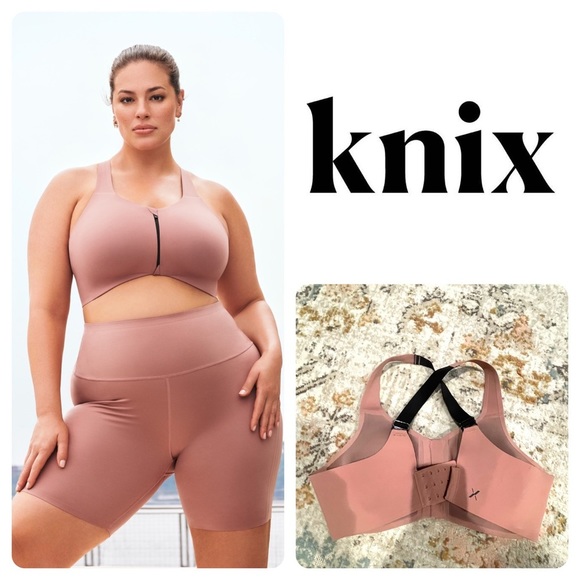 knix Other - KNIX Catalyst Front Zip Sports Bra in Pink / Black